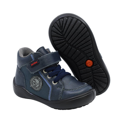 Bota Audaz para niño de piel azul Castor con tira de contacto