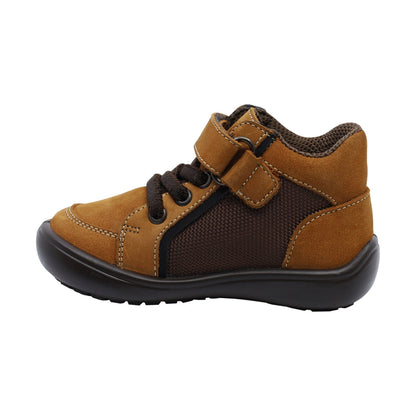 Botita para Niño Audaz de Piel Color Miel Castor con Tira de Contacto