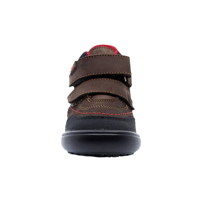 Bota Audaz para niño en piel café Castor con doble tira de contacto