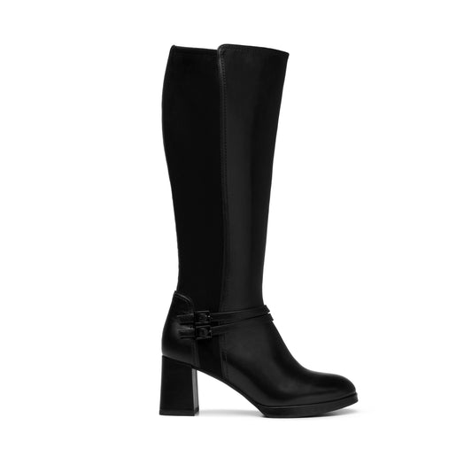 Bota Alta De Piel Quirelli para Mujer Estilo 307102 Negro
