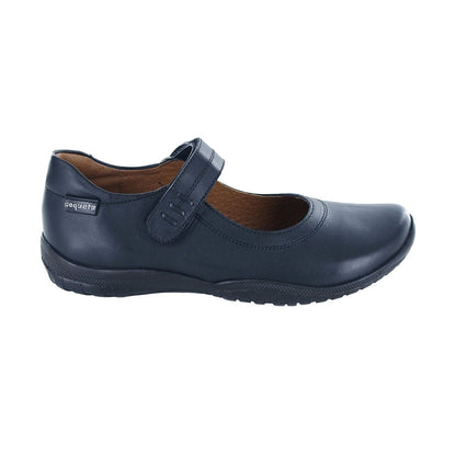 Zapato Escolar Coqueta para niña en piel azul Georgina con tira de contacto