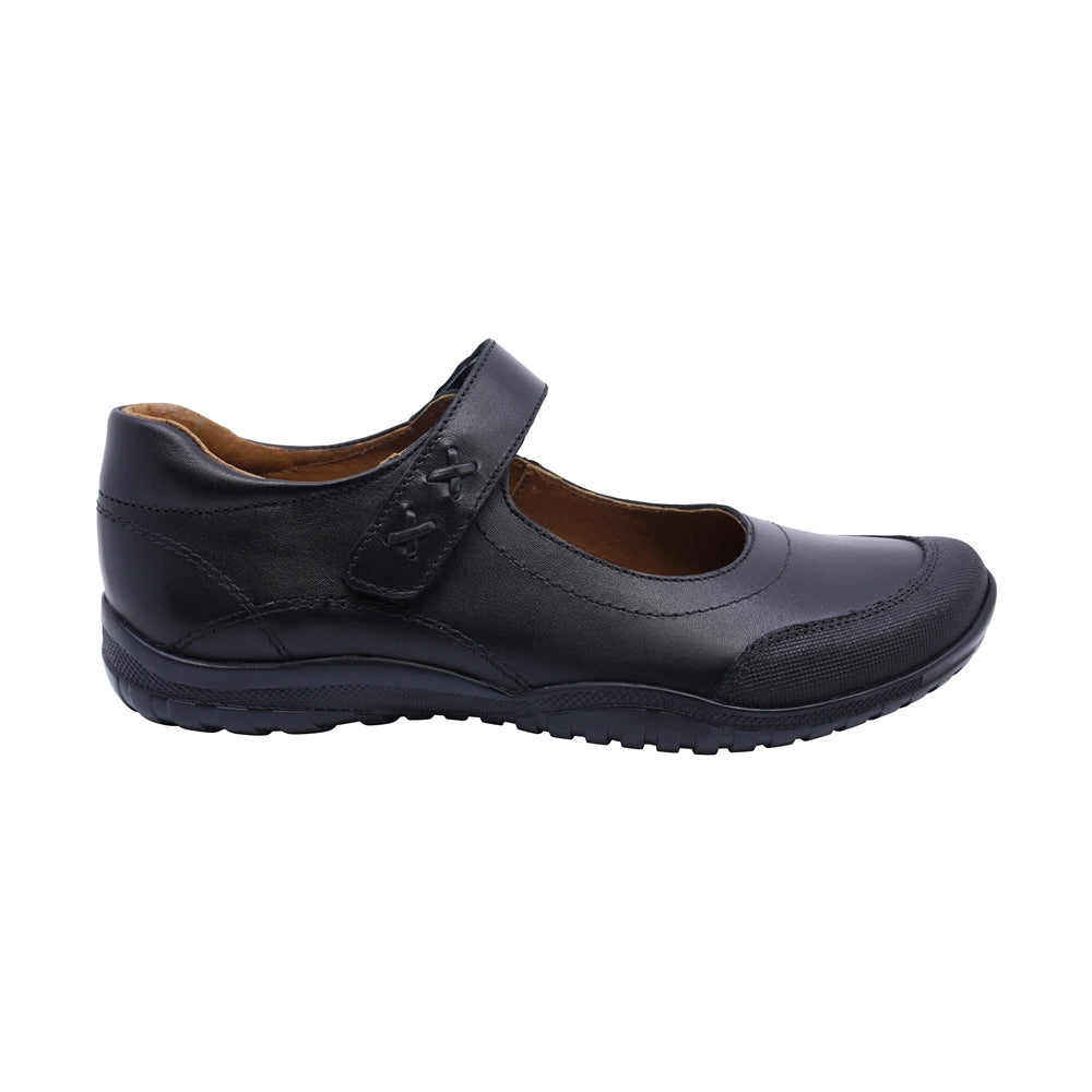Zapato escolar Coqueta para niña de piel negro Georgina con punta reforzada