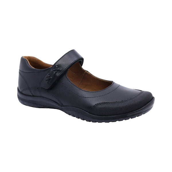 Zapato escolar Coqueta para niña de piel negro Georgina con punta reforzada