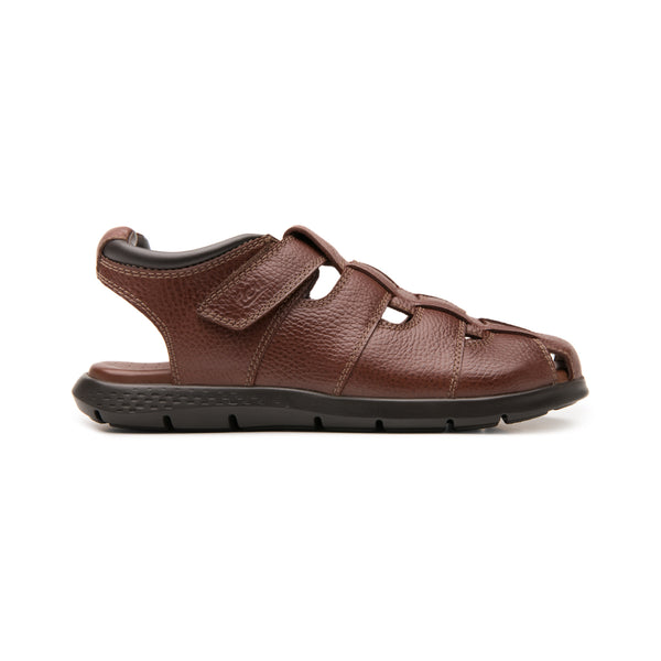 Sandalia Con Ajuste De Piel Flexi para Hombre con Recovery Form Estilo 400015 Caoba