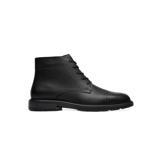 Botín Casual De Piel Flexi para Hombre Estilo 419409 Negro