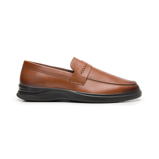 Mocasín Semivestir Flexi para Hombre con 100% Piel Estilo 423103 Tan