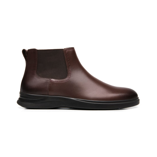 Botín Chelsea De Piel Flexi para Hombre Estilo 423106 Nogal