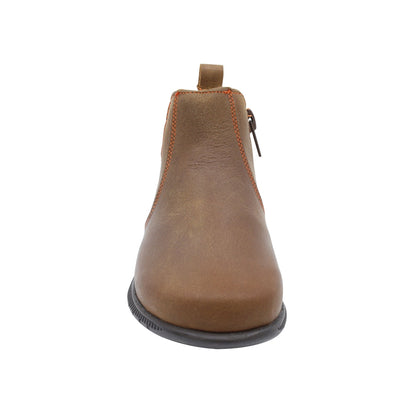 Bota Audaz para niño de piel café Click con elástico lateral