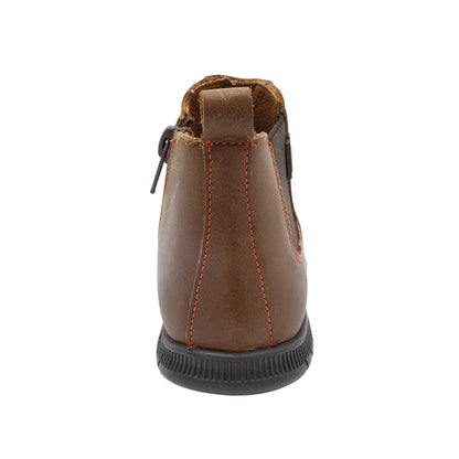 Bota Audaz para niño de piel café Click con elástico lateral
