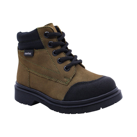 Bota Audaz para niño en piel verde Martín con anti-raspaduras