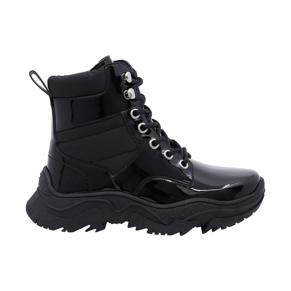 Bota Coqueta para niña de charol negro Winko con agujetas