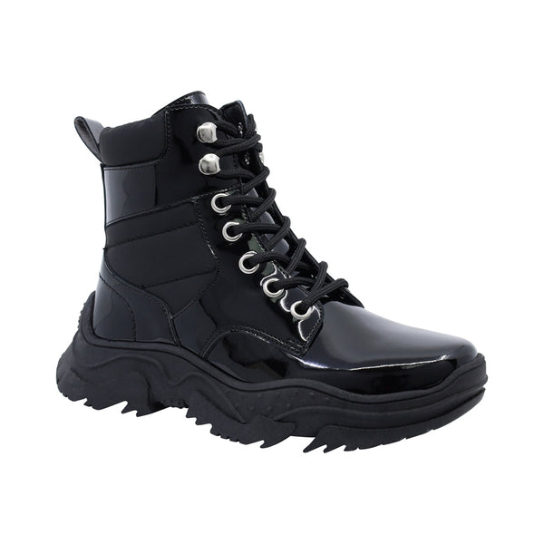 Bota Coqueta para niña de charol negro Winko con agujetas