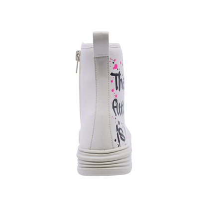 Bota Coqueta para niña en sintético beige Bumper con diseño gráfico