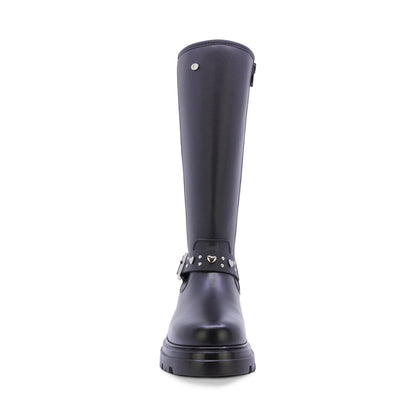 BOTA COQUETA PARA NIÑA DE SINTÉTICO COLOR NEGRO JAZZ CON HEBILLA DECORATIVA