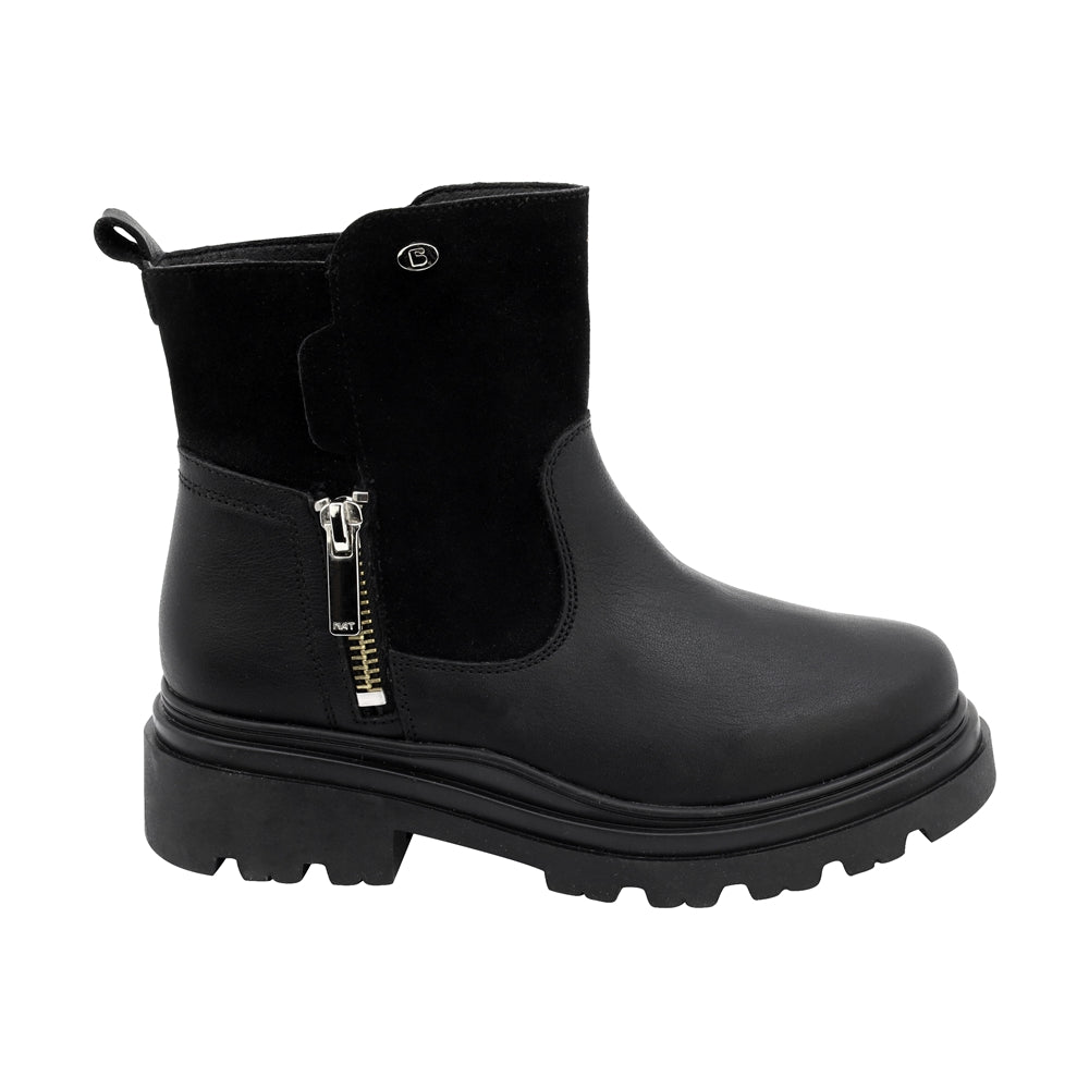 Bota Coqueta para niña en piel negro Jazz con cierre lateral