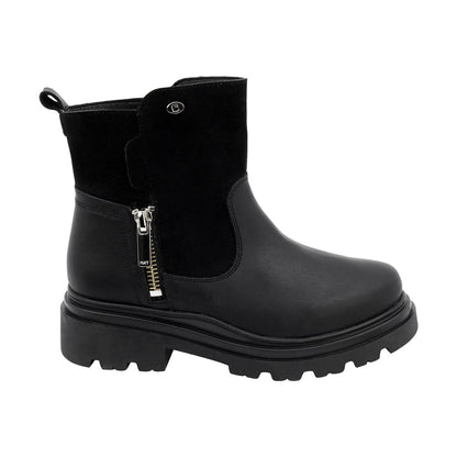 Bota Coqueta para niña en piel negro Jazz con cierre lateral