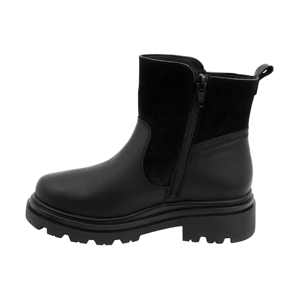 Bota Coqueta para niña en piel negro Jazz con cierre lateral