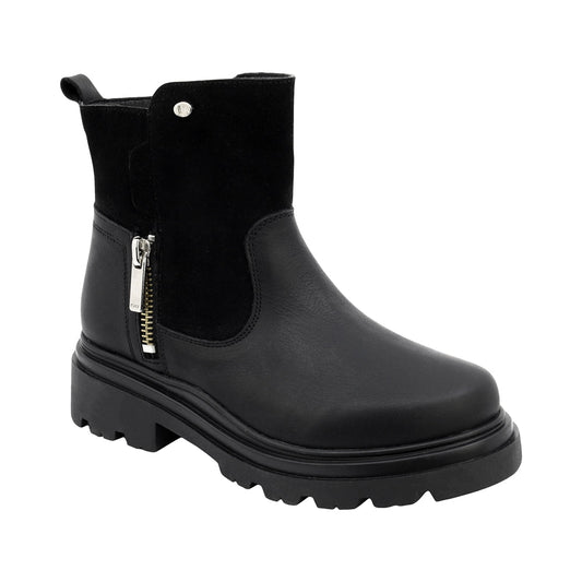 Bota Coqueta para niña en piel negro Jazz con cierre lateral