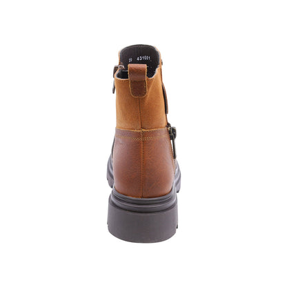 Bota Coqueta para niña en piel café claro Jazz con cierre lateral