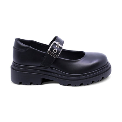 Zapato escolar Coqueta para niña de piel negro Jazz con hebilla