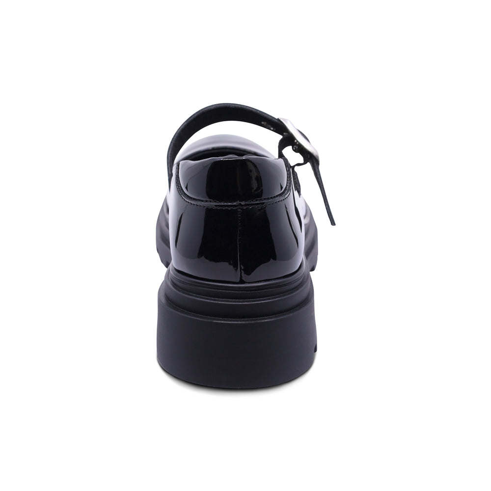 Zapato escolar Coqueta para niña charol negro Jazz con hebilla
