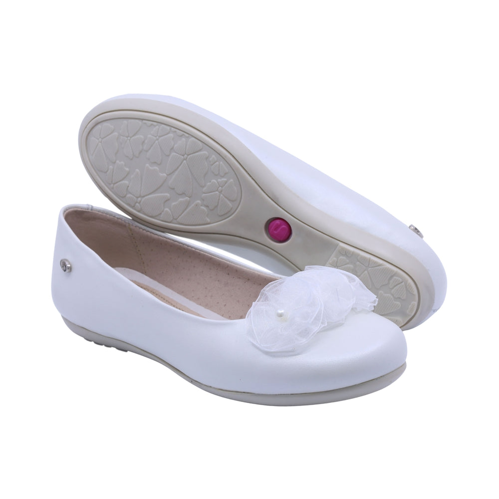 Balerina Coqueta para niña de piel perla Melania con flor decorativa