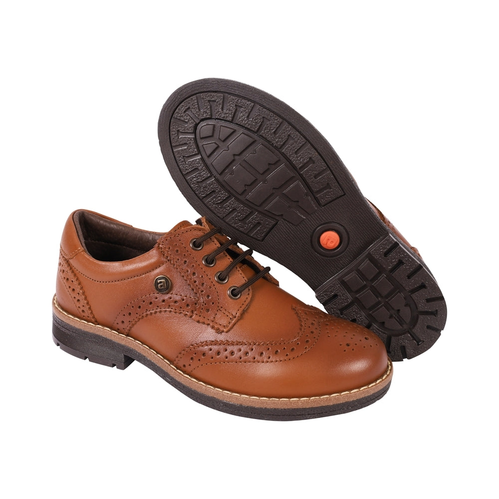 Zapato Audaz para niño en piel café claro Chelsea estilo tipo bostoneano