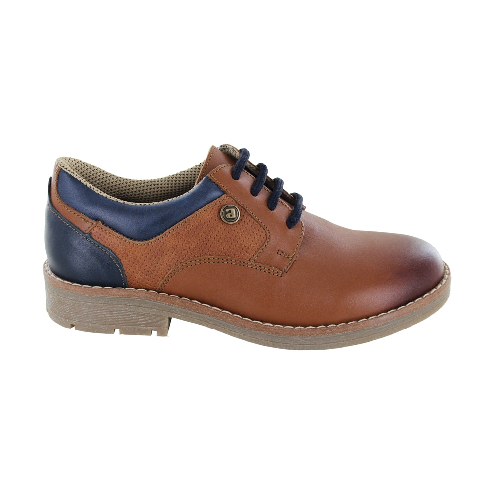 Zapato Audaz para niño en piel miel Chelsea con combinación de texturas