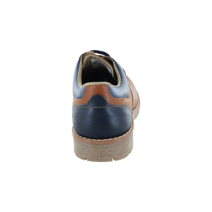 Zapato Audaz para niño en piel miel Chelsea con combinación de texturas