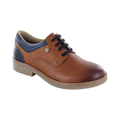 Zapato Audaz para niño en piel miel Chelsea con combinación de texturas