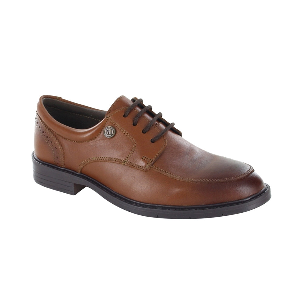 Zapato Audaz para niño en piel café claro Adams con agujetas