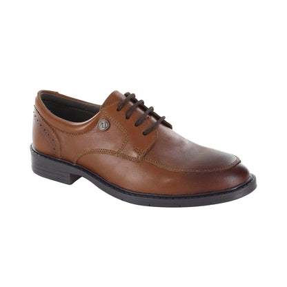 Zapato Audaz para niño en piel café claro Adams con agujetas