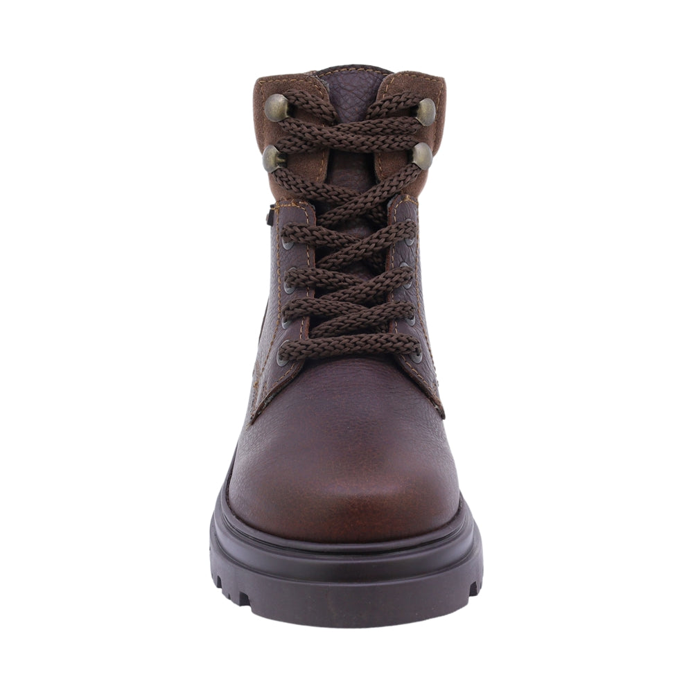 Bota Audaz para niño de piel café Jazz con agujetas