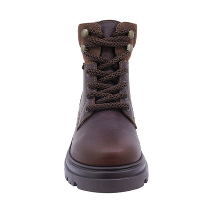 Bota Audaz para niño de piel café Jazz con agujetas