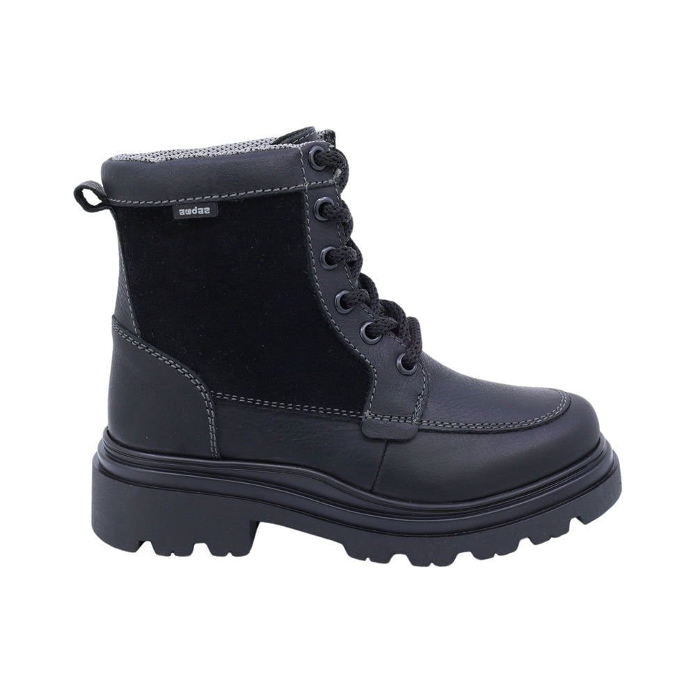 Bota Audaz para niño de piel negro Jazz con agujetas