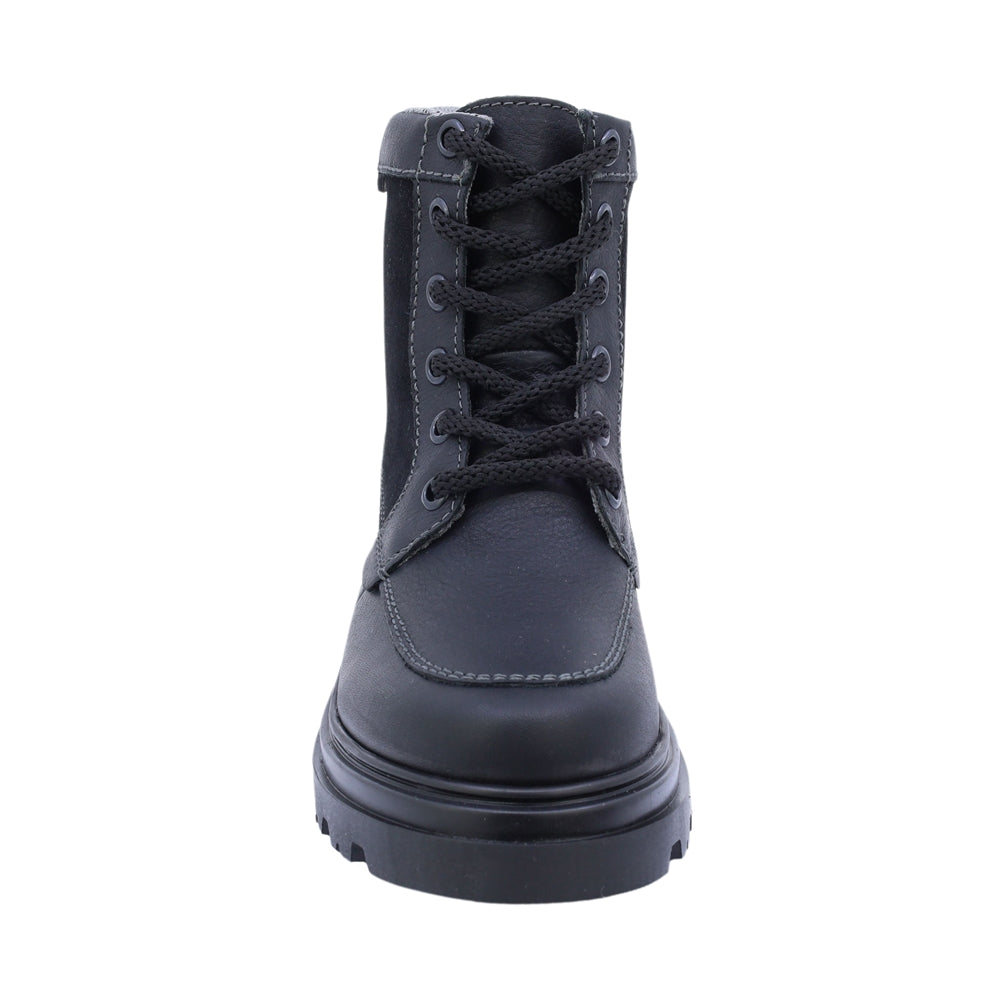Bota Audaz para niño de piel negro Jazz con agujetas
