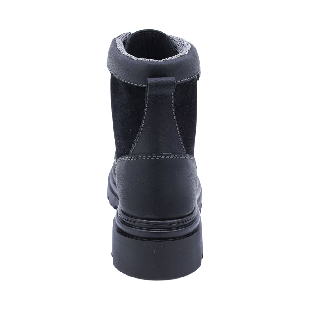 Bota Audaz para niño de piel negro Jazz con agujetas