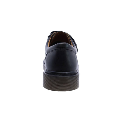 Zapato escolar Audaz para niño de piel negro Martín con tira de contacto