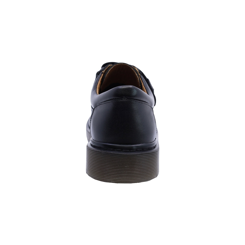 Zapato escolar Audaz para niño de piel negro Martín con tira de contacto