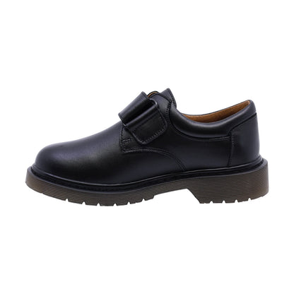 Zapato escolar Audaz para niño de piel negro Martín con tira de contacto