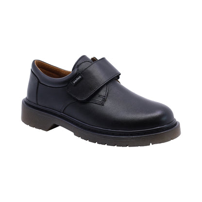 Zapato escolar Audaz para niño de piel negro Martín con tira de contacto