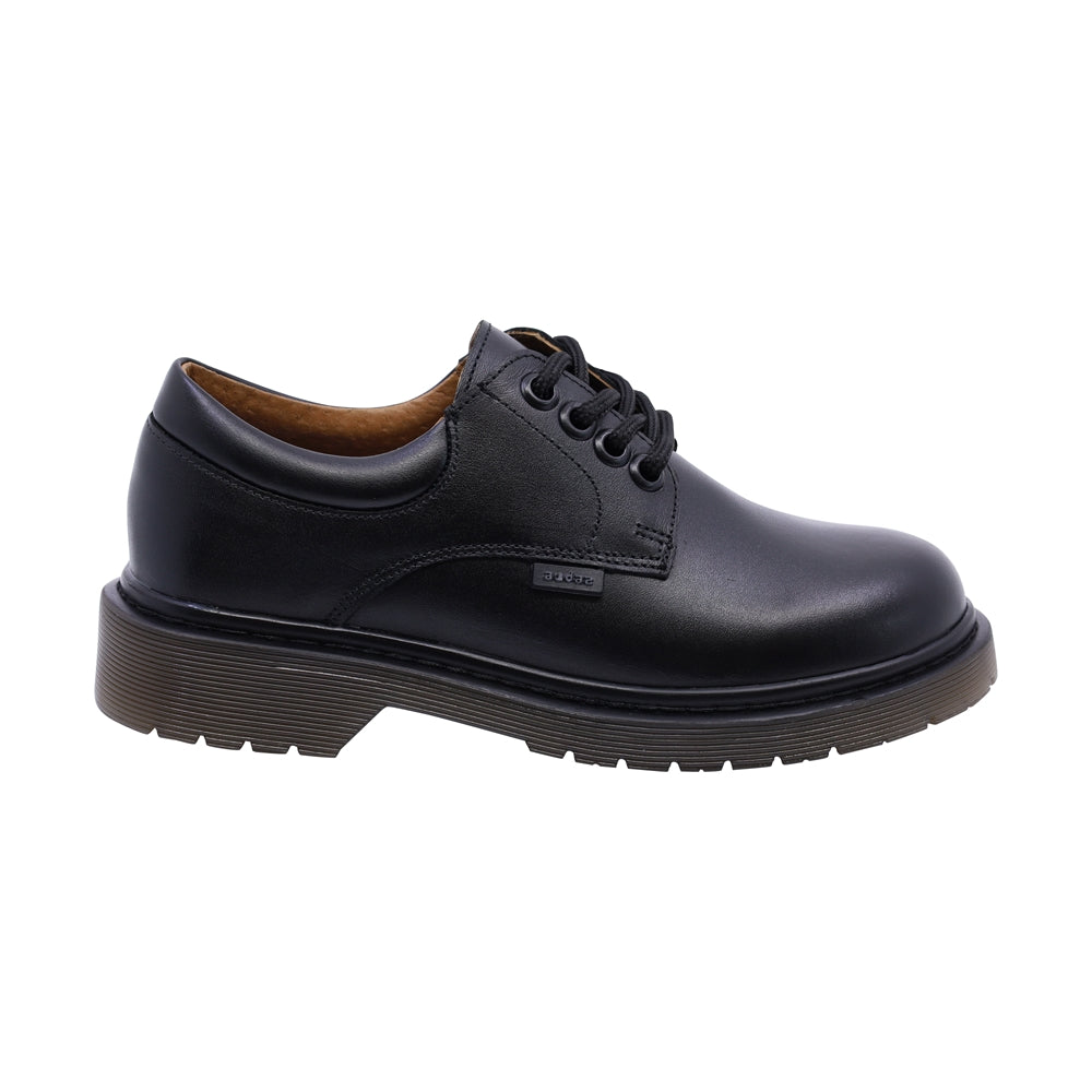 Zapato escolar Audaz para niño de piel negro Martín con agujetas