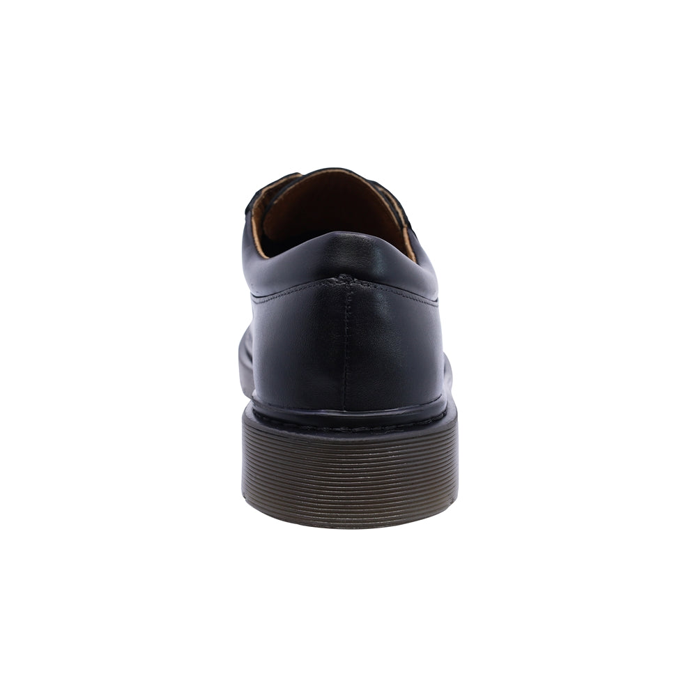 Zapato escolar Audaz para niño de piel negro Martín con agujetas
