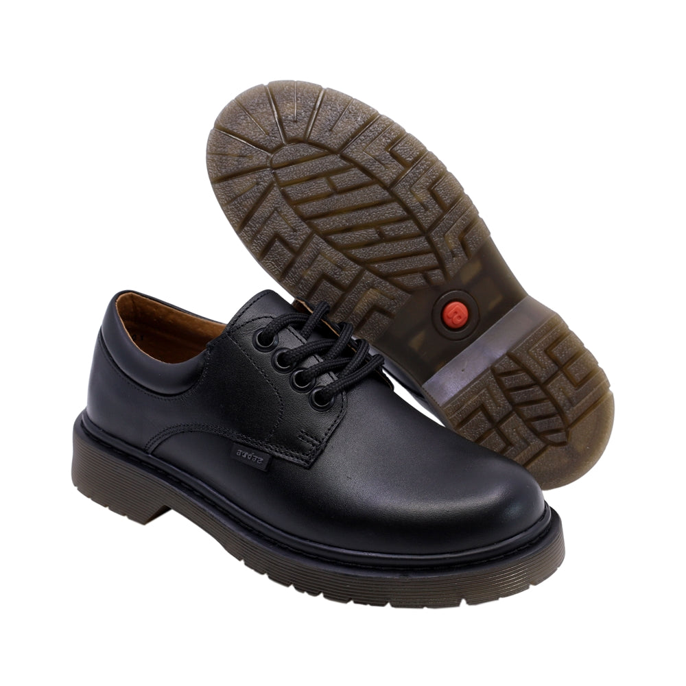 Zapato escolar Audaz para niño de piel negro Martín con agujetas