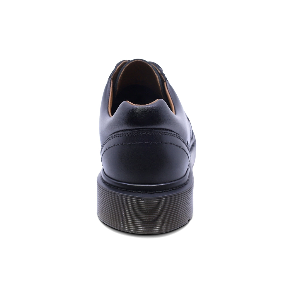 Zapato escolar Audaz para niño de piel negro Martín puntera antirraspaduras