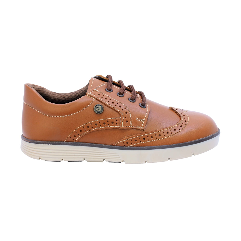 Zapato para vestir Niño Audaz en Piel color Café claro Justin con perforaciones decorativas