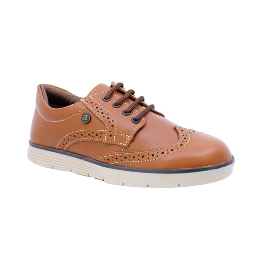 Zapato para vestir Niño Audaz en Piel color Café claro Justin con perforaciones decorativas