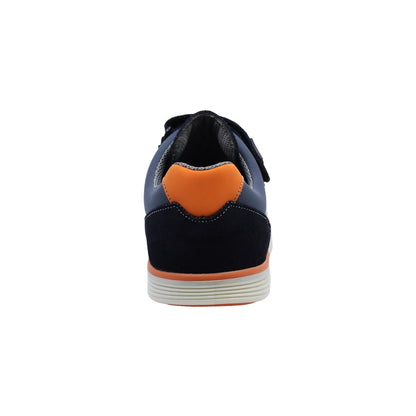 Tenis Audaz para niño en piel azul Justin con triple tira de contacto