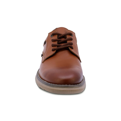 ZAPATO AUDAZ PARA NIÑO DE PIEL COLOR MIEL MURPHY CON AGUJETA