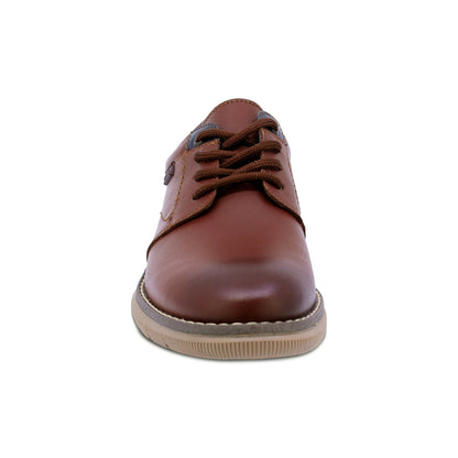 ZAPATO AUDAZ PARA NIÑO DE PIEL COLOR LADRILLO MURPHY CON AGUJETA